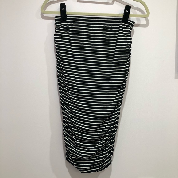 Vince Camuto Stripe Ruched Skirt - Picture 2 of 7